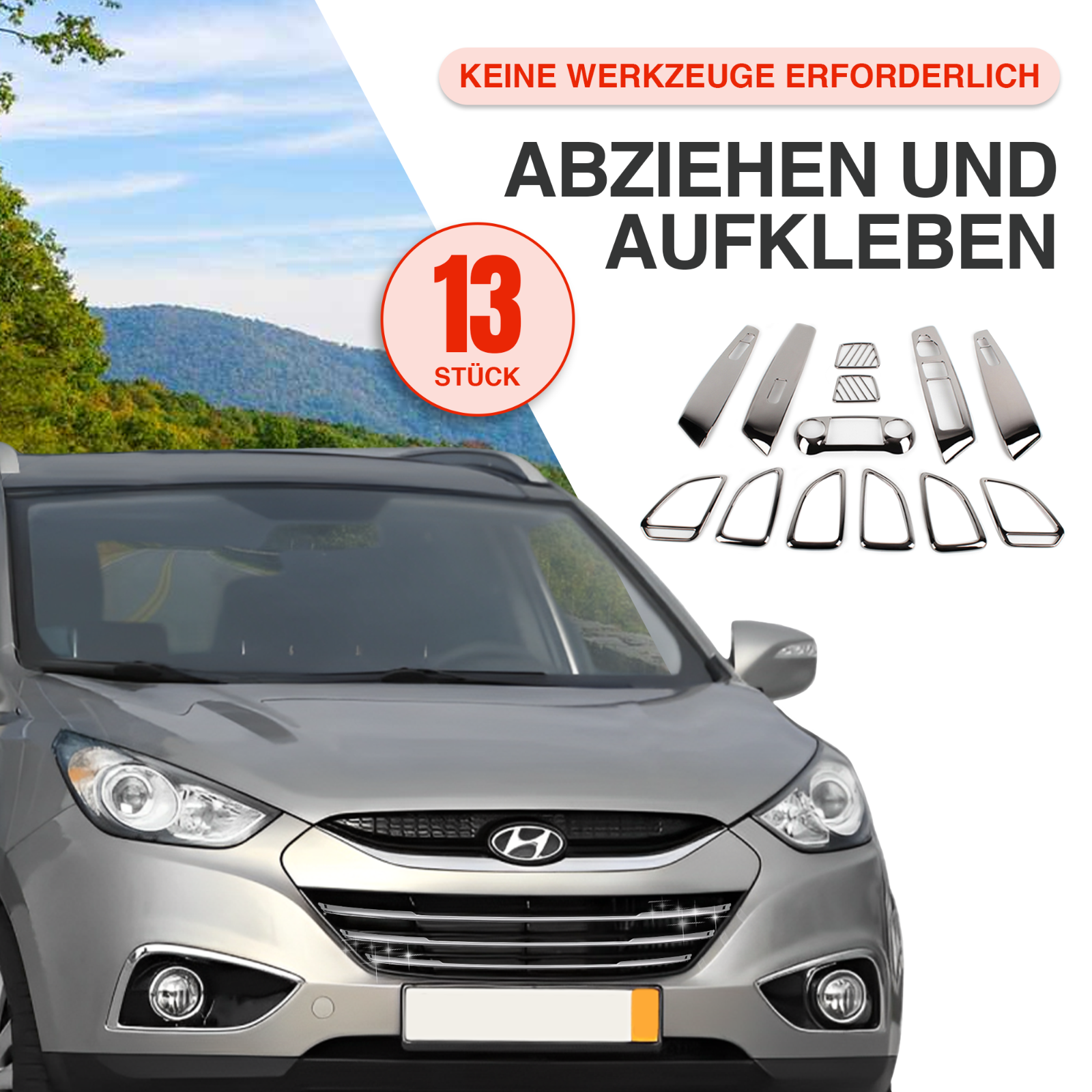 Armaturenbrett Blende Chrom passend für Hyundai ix35 2010–2013