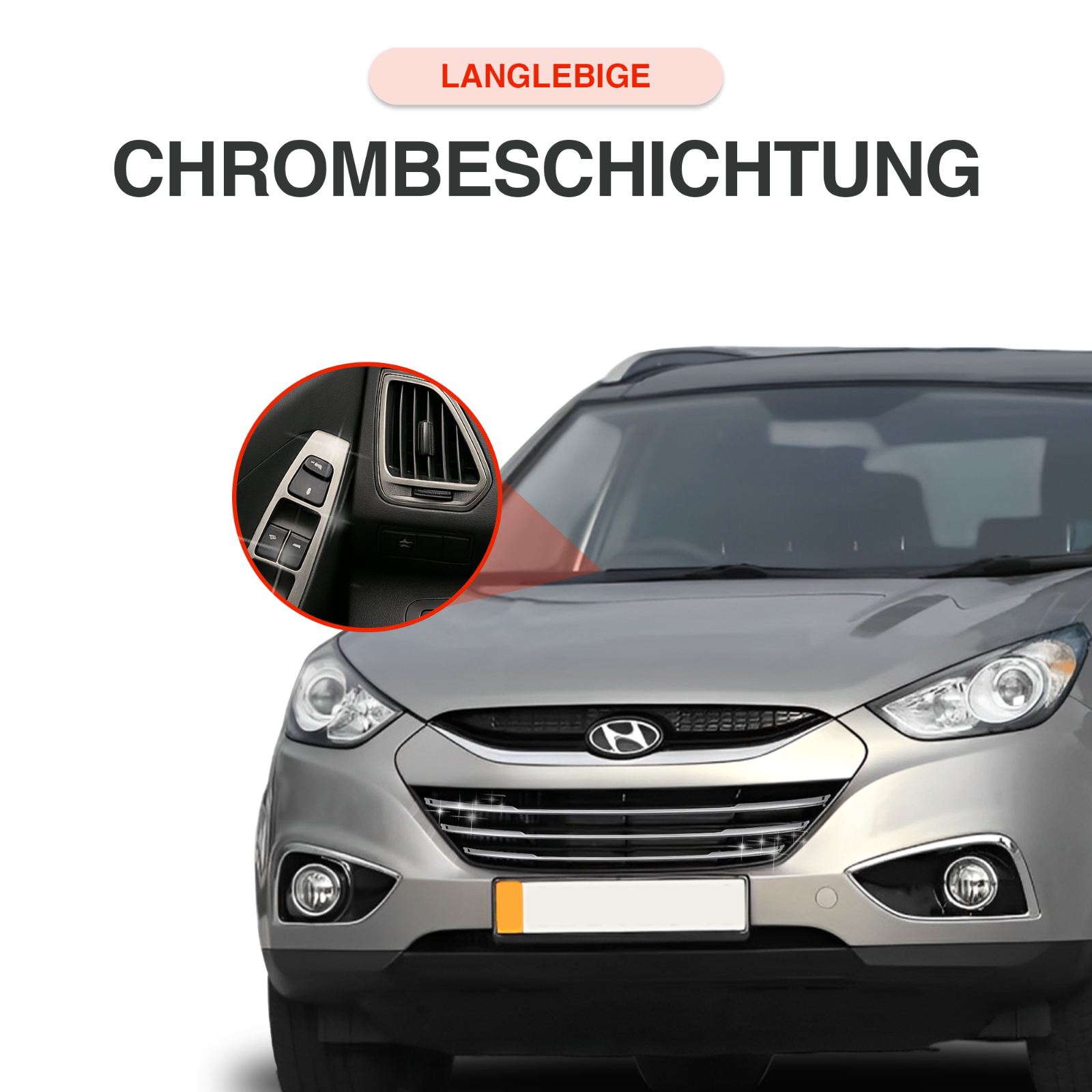 Armaturenbrett Blende Chrom passend für Hyundai ix35 2010–2013