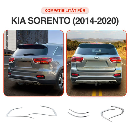 Passend für Kia Sorento 2014-2020 Rücklicht Rahmen Abdeckung Chrom 6-teilig, hochwertig und einfach zu montieren
