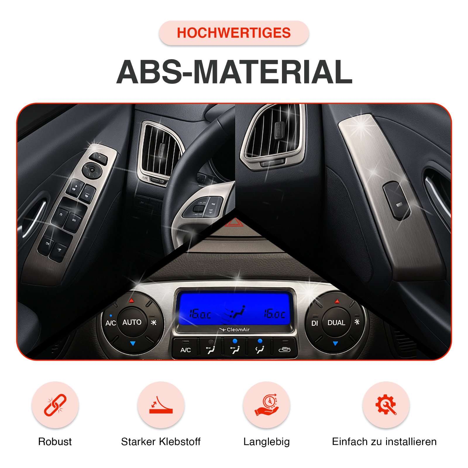 Armaturenbrett Blende Chrom passend für Hyundai ix35 2010–2013
