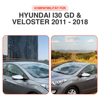 Chrom Spiegelkappen Abdeckung passend für Hyundai I30 GD & Veloster 2011–2018