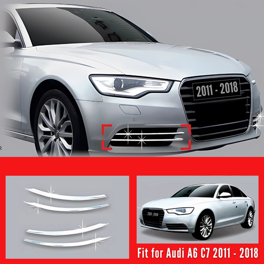 Passend für Audi A6 C7 2011–2018 Chrom ABS Zierleisten für Nebelscheinwerfer