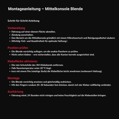 Passend für VW T-ROC 2018-2023 Mittelkonsole Blende Edelstahl, sportlich, kratzfest und einfach zu montieren