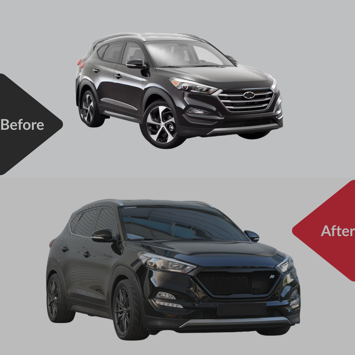 Hyundai Tucson 2015-2018 Sport Frontgrill Schwarz Matt