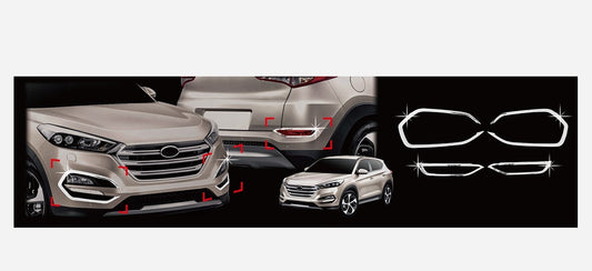 Chrom Nebelscheinwerferrahmen Passend für Hyundai Tucson TL 2015–2021