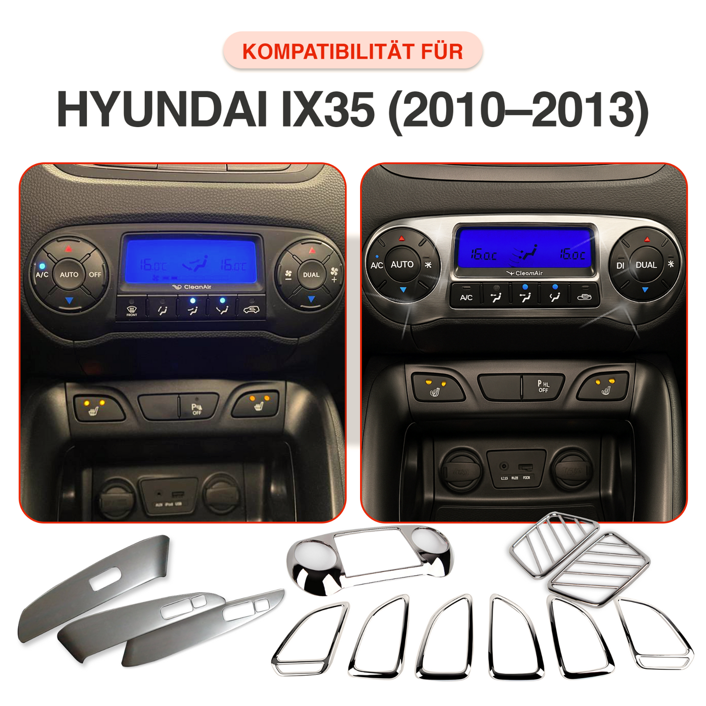 Armaturenbrett Blende Chrom passend für Hyundai ix35 2010–2013