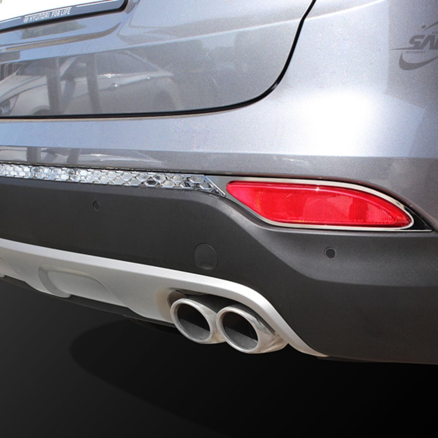 Passend für Hyundai Santafe-DM 2012–2015 Chrom Rücklicht Rahmen 3-teilig