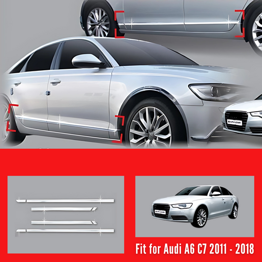 Chrom Seitenleisten Passend für Audi A6 C7 2011–2018