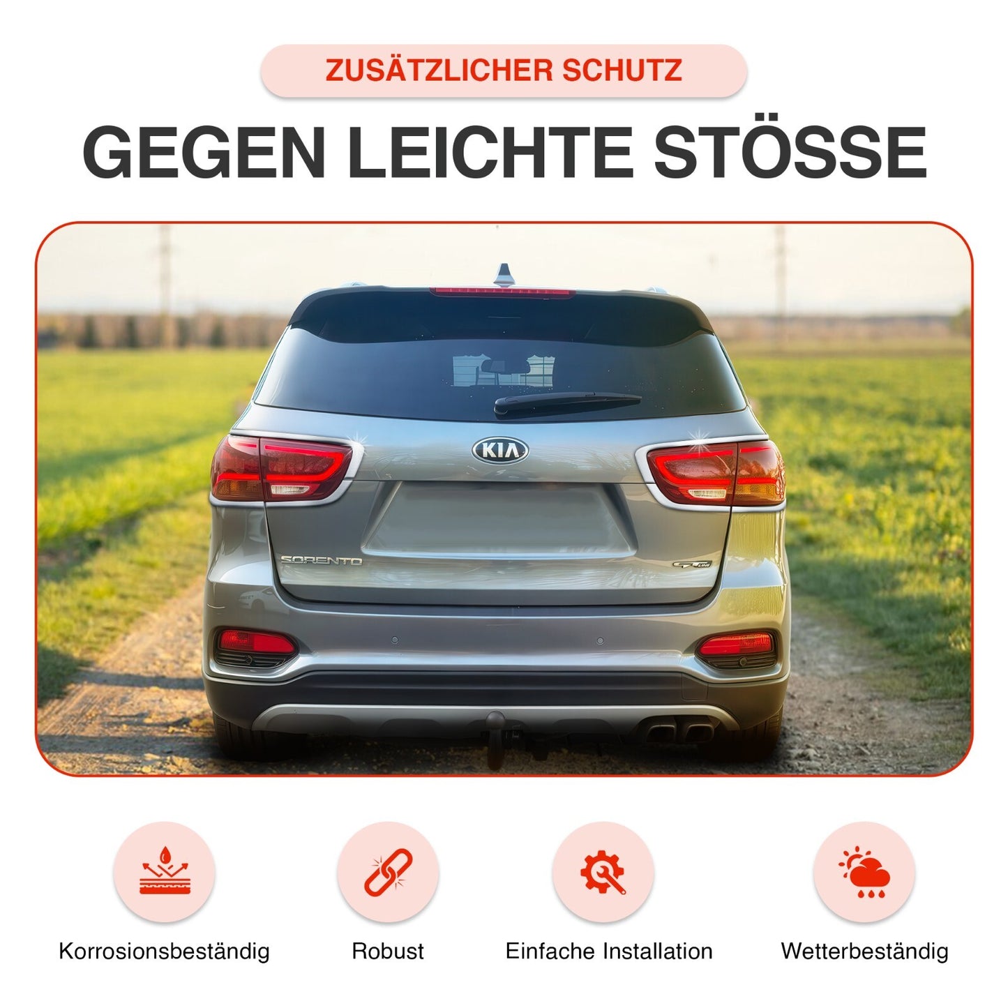 Passend für Kia Sorento 2014-2020 Rücklicht Rahmen Abdeckung Chrom 6-teilig, hochwertig und einfach zu montieren