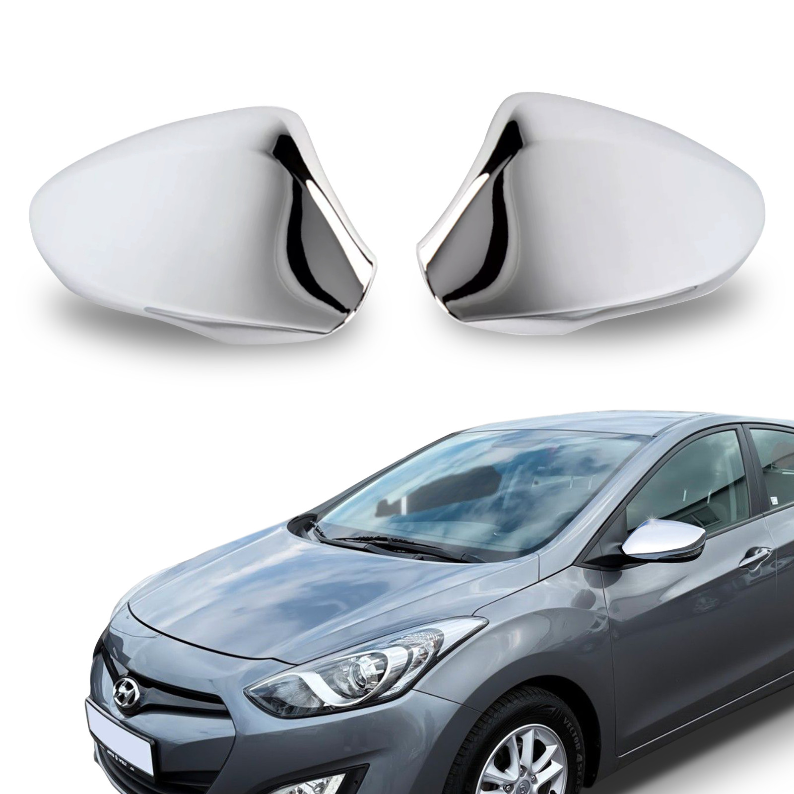 Chrom Spiegelkappen Abdeckung passend für Hyundai I30 GD & Veloster 2011–2018