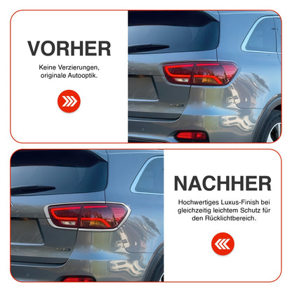 Passend für Kia Sorento 2014-2020 Rücklicht Rahmen Abdeckung Chrom 6-teilig, hochwertig und einfach zu montieren