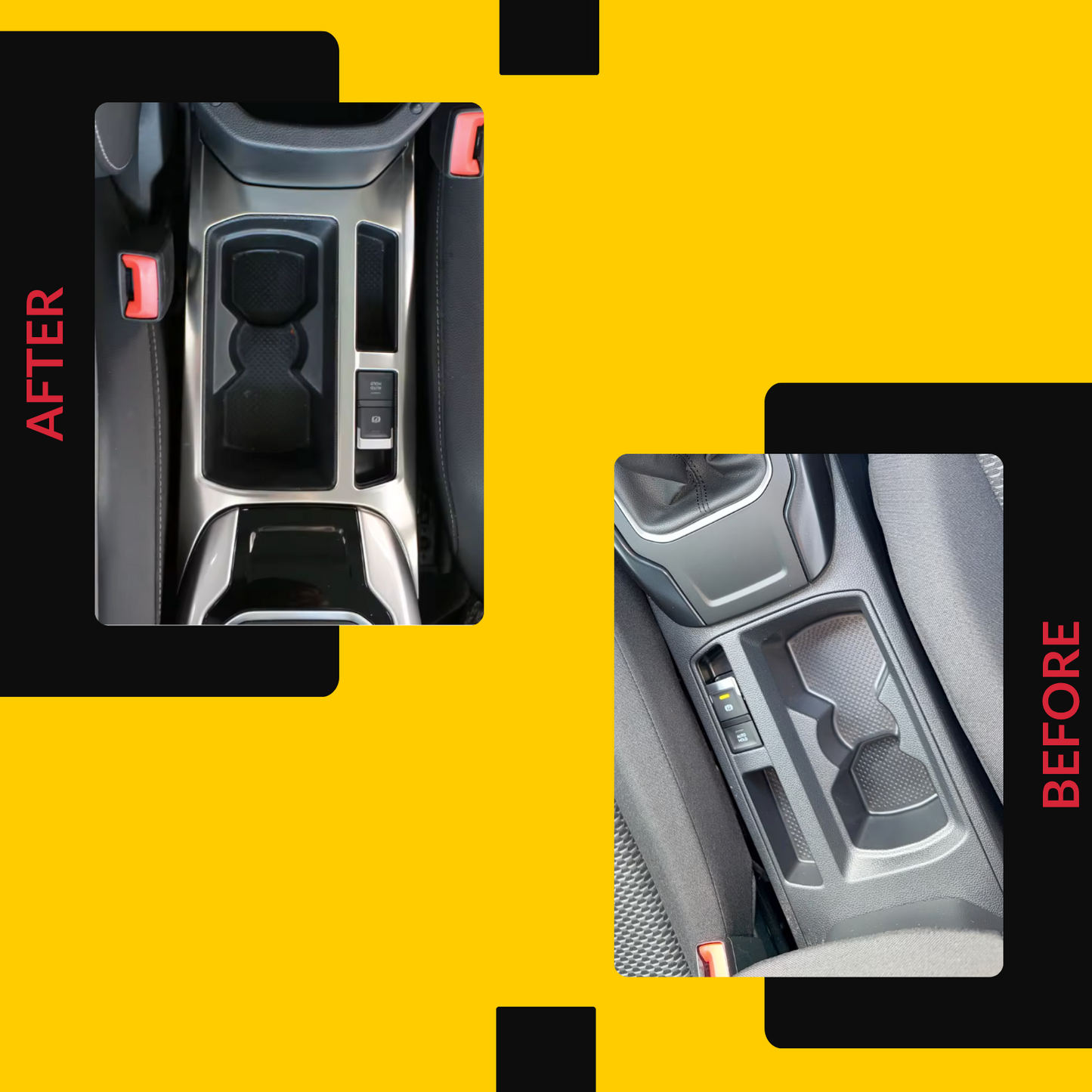 Passend für VW T-ROC 2018-2023 Mittelkonsole Blende Edelstahl, sportlich, kratzfest und einfach zu montieren