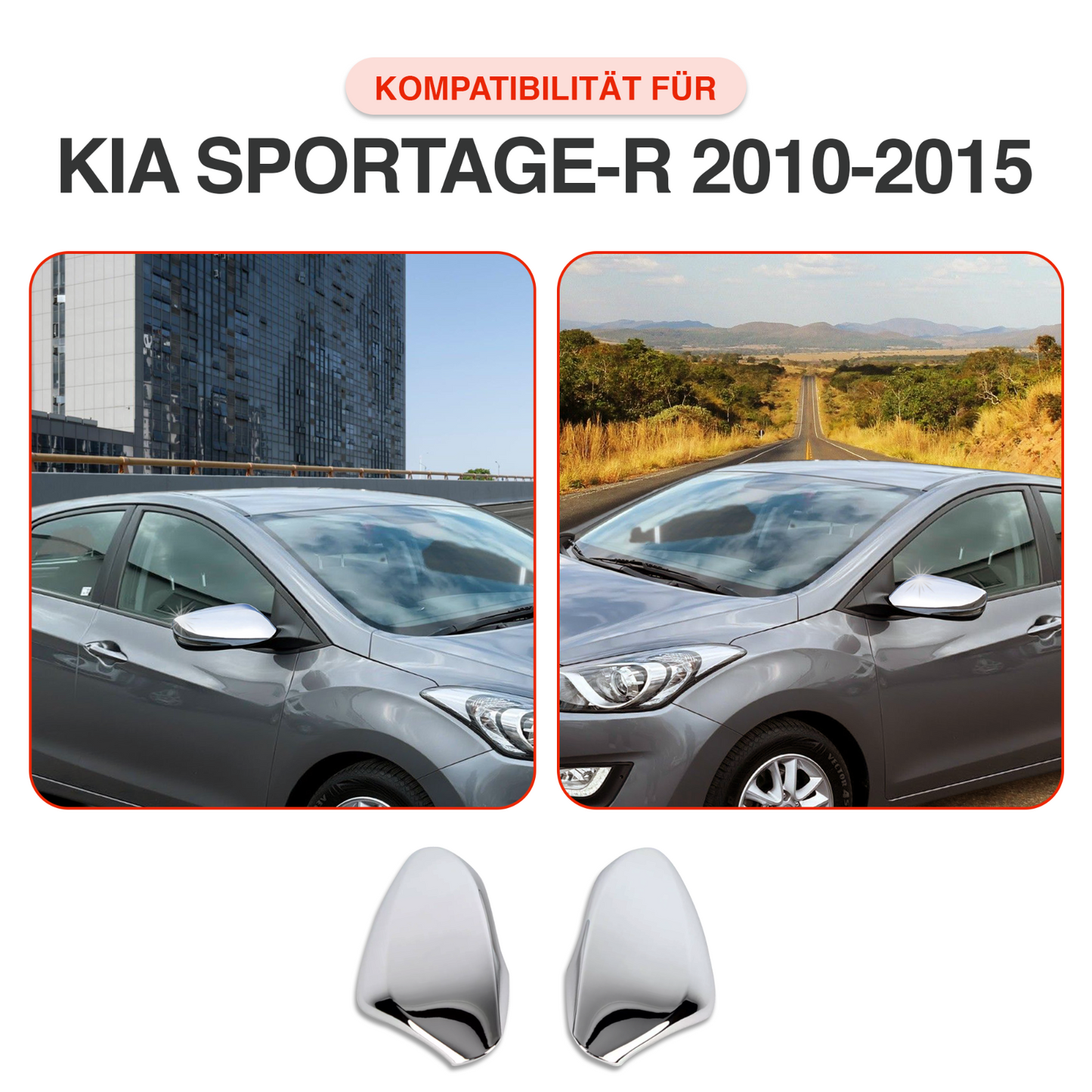 Chrom Spiegelkappen Abdeckung passend für Hyundai I30 GD & Veloster 2011–2018