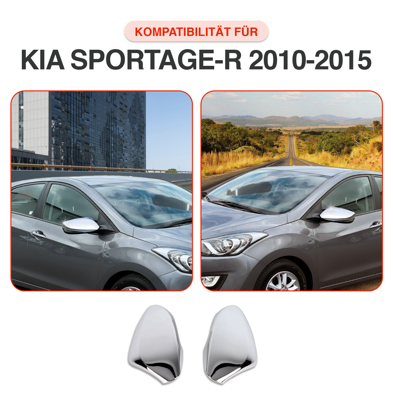 Chrom Spiegelkappen Abdeckung passend für Hyundai I30 GD & Veloster 2011–2018