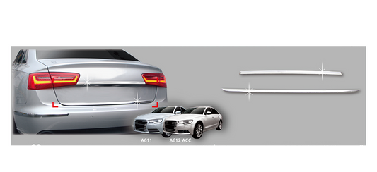 Passend für Audi A6 2011–2022 Chrom ABS Heckstoßstangen-Schutzleiste