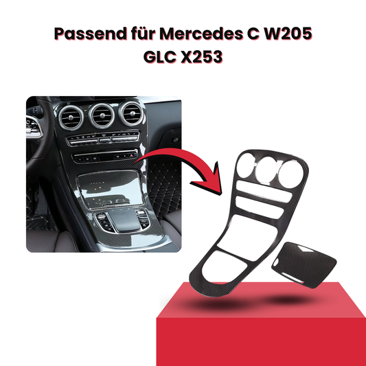 Carbon Look Mittelkonsole Abdeckung passend für Mercedes C W205 GLC X253 2019-20