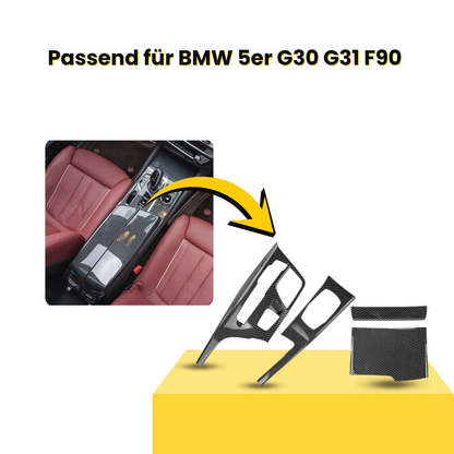 Carbon Mittelkonsole Blende Abdeckung passend für BMW 5er G30 G31 F90 2018–2022