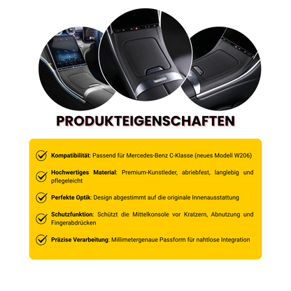 Mittelkonsole Abdeckung Kunstleder passend für Mercedes C-Klasse W206 2022-2025