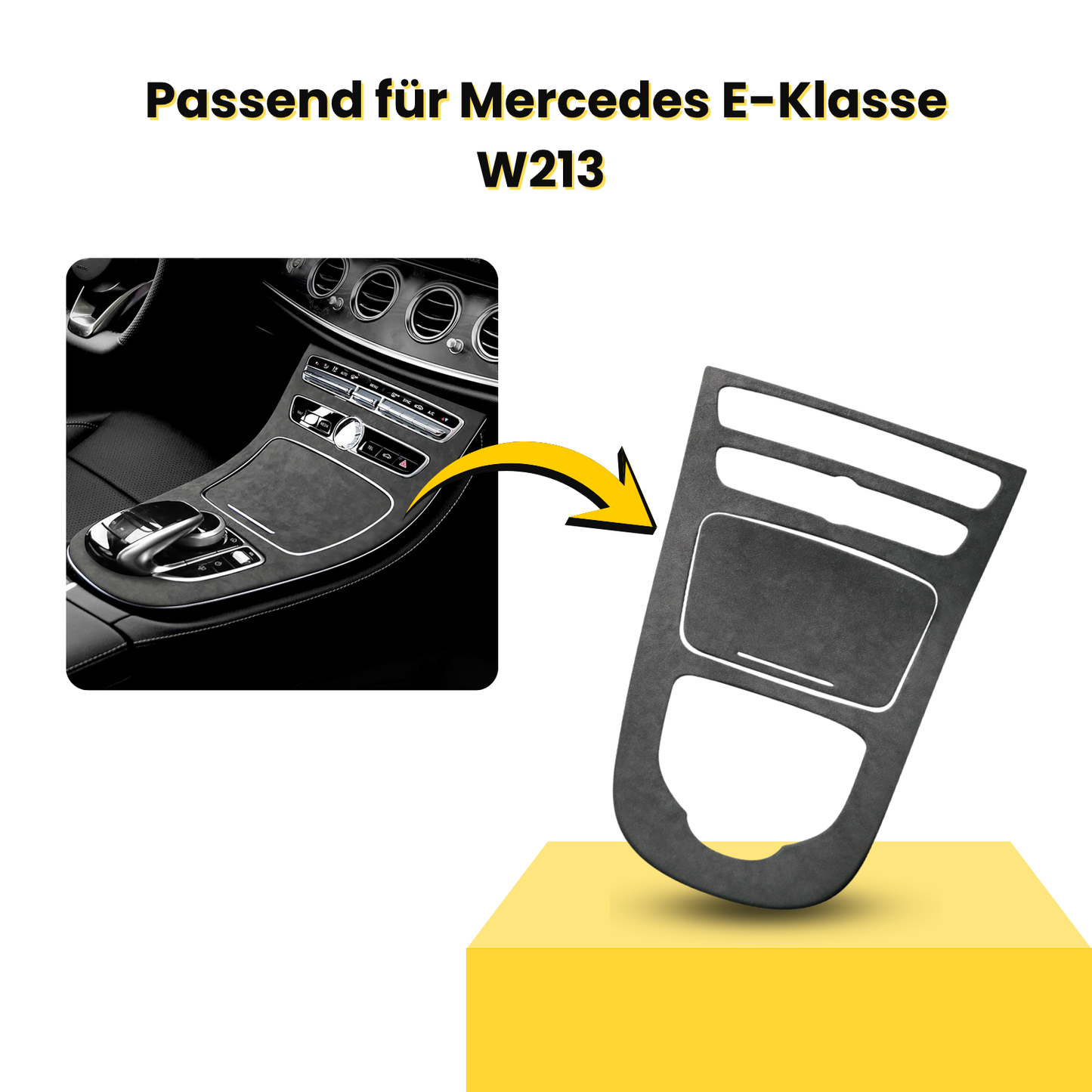 Mittelkonsole Abdeckung Luxus Wildleder passend für Mercedes E-Klasse W213 GLE