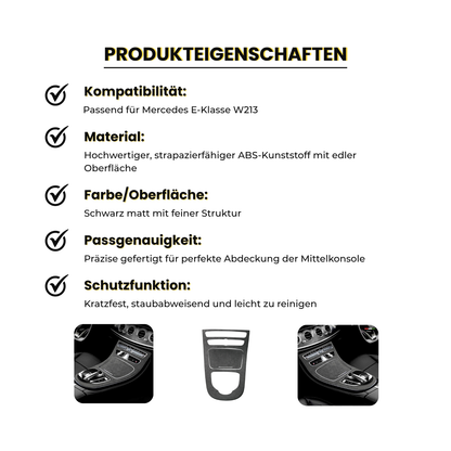 Mittelkonsole Abdeckung Luxus Wildleder passend für Mercedes E-Klasse W213 GLE