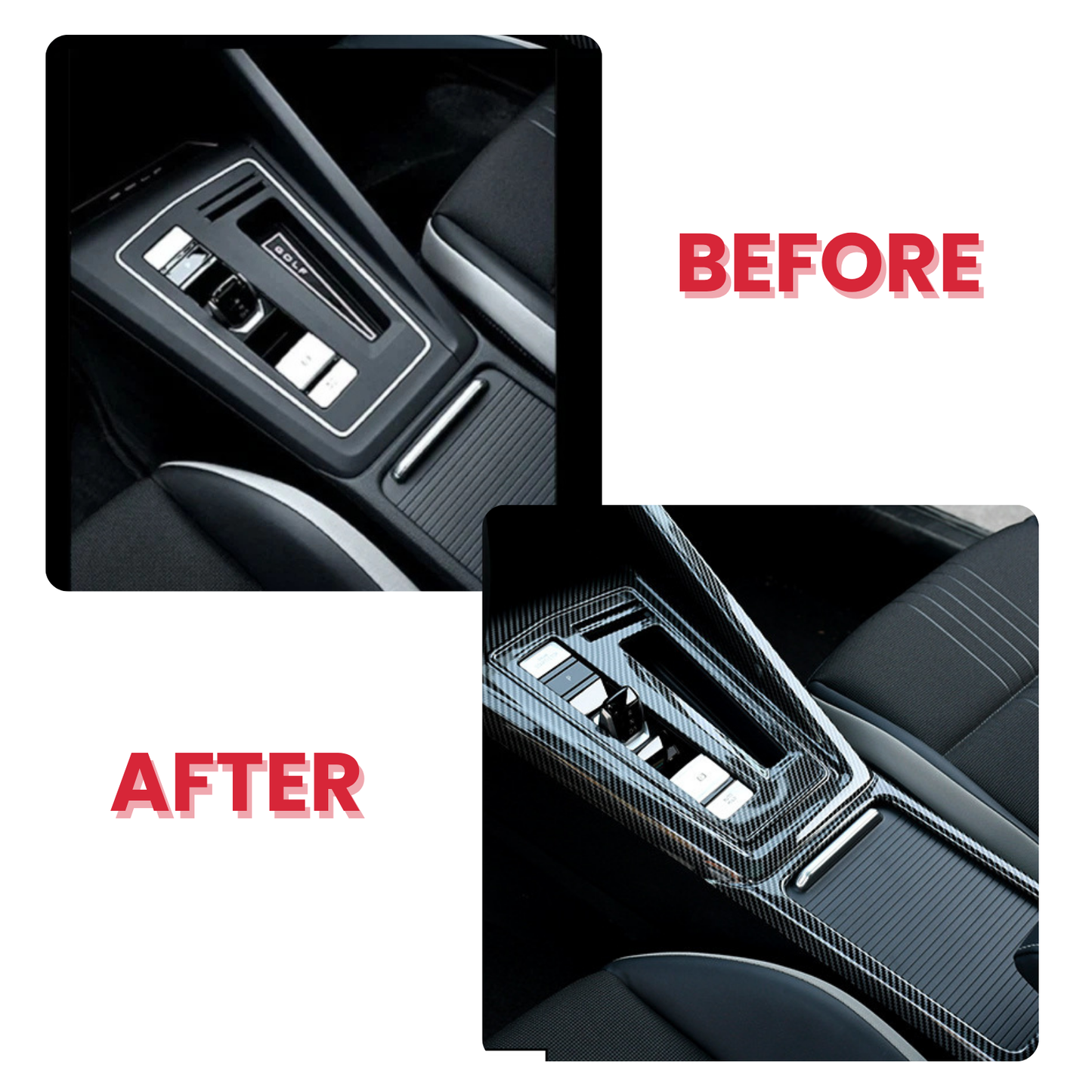 Mittelkonsole Blende Abdeckung Carbon Look – passend für VW Golf 8 (2021–2024)