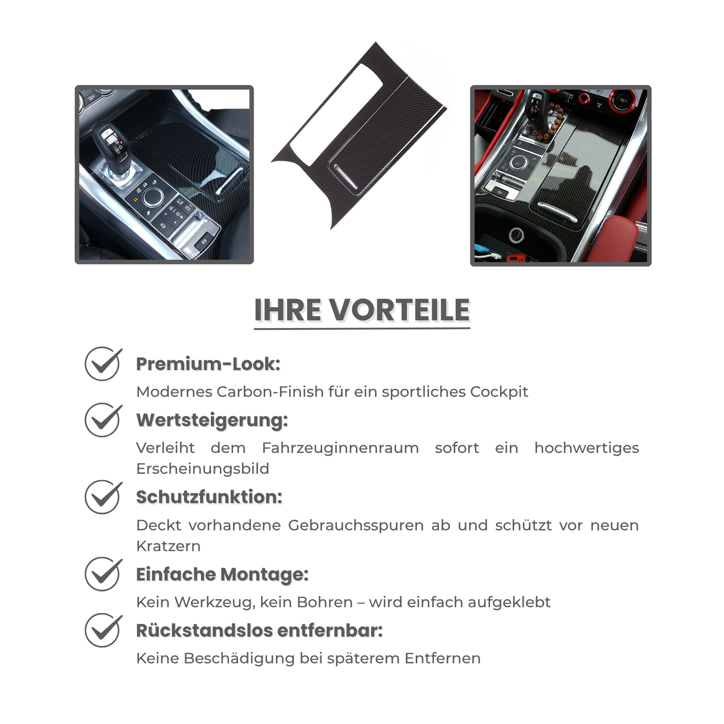 Mittelkonsole Blende Carbon Optik  Passend für Range Rover Sport L494 2013-2017